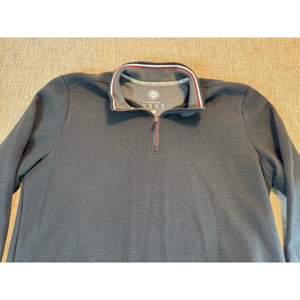 Flag and Anthem 1/4 Zip Pullover Sweatshirt Men's XL Gray blue - Picture 12 of 13
